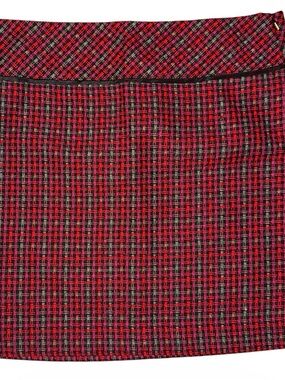 LOFT Red & Black Plaid Mini Skirt